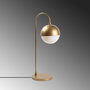 Opviq Horn - 12202 Lámpara de Mesa Dorada con Tapa de Cristal